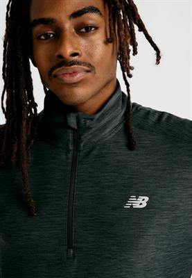 NB M SPACE DYE 1/4 ZIP BLACK HEATHER