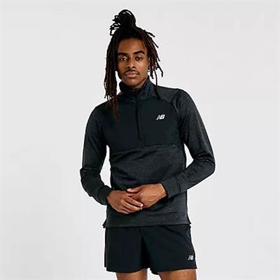 NB M ATHLETICS HEAT GRID 1/2 ZIP BLACK