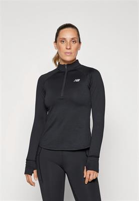 NB W ATHLETICS HEAT GRID 1/2 ZIP BLACK
